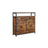 Shoe Cabinet - Wood - Rustic Brown and Black - Capable of Storing 15-18 Pairs with Open Compartment and Internal Dividers