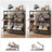 Shoe Cabinet - Wood - Rustic Brown and Black - Capable of Storing 15-18 Pairs with Open Compartment and Internal Dividers