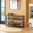 3-Tier Shoe Rack - 72L - Particleboard - Rustic Brown Design - Mesh Shelves
