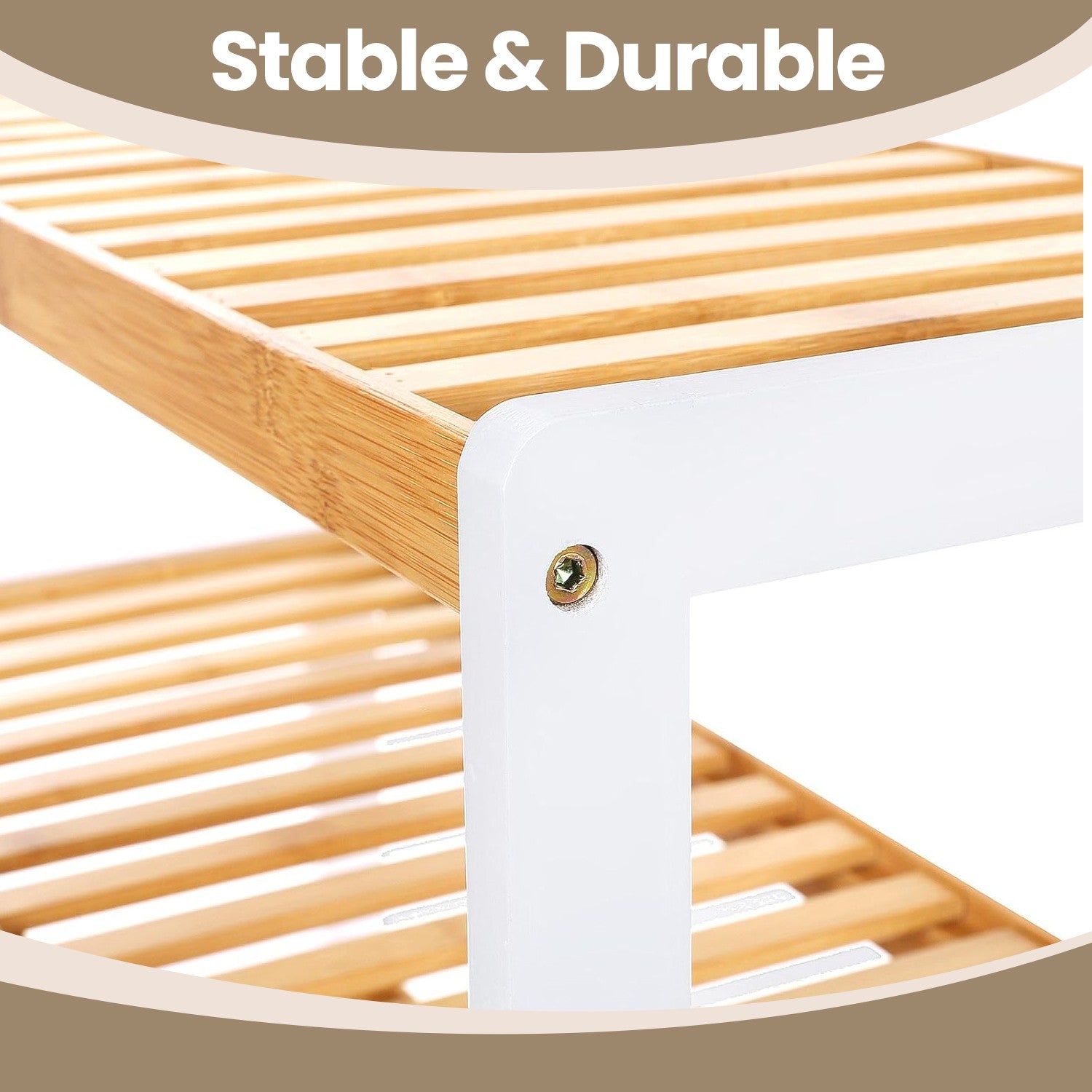 Natural Bamboo 3-Tier Shoe Rack - For 12 Pairs - Multi-Functional Storage