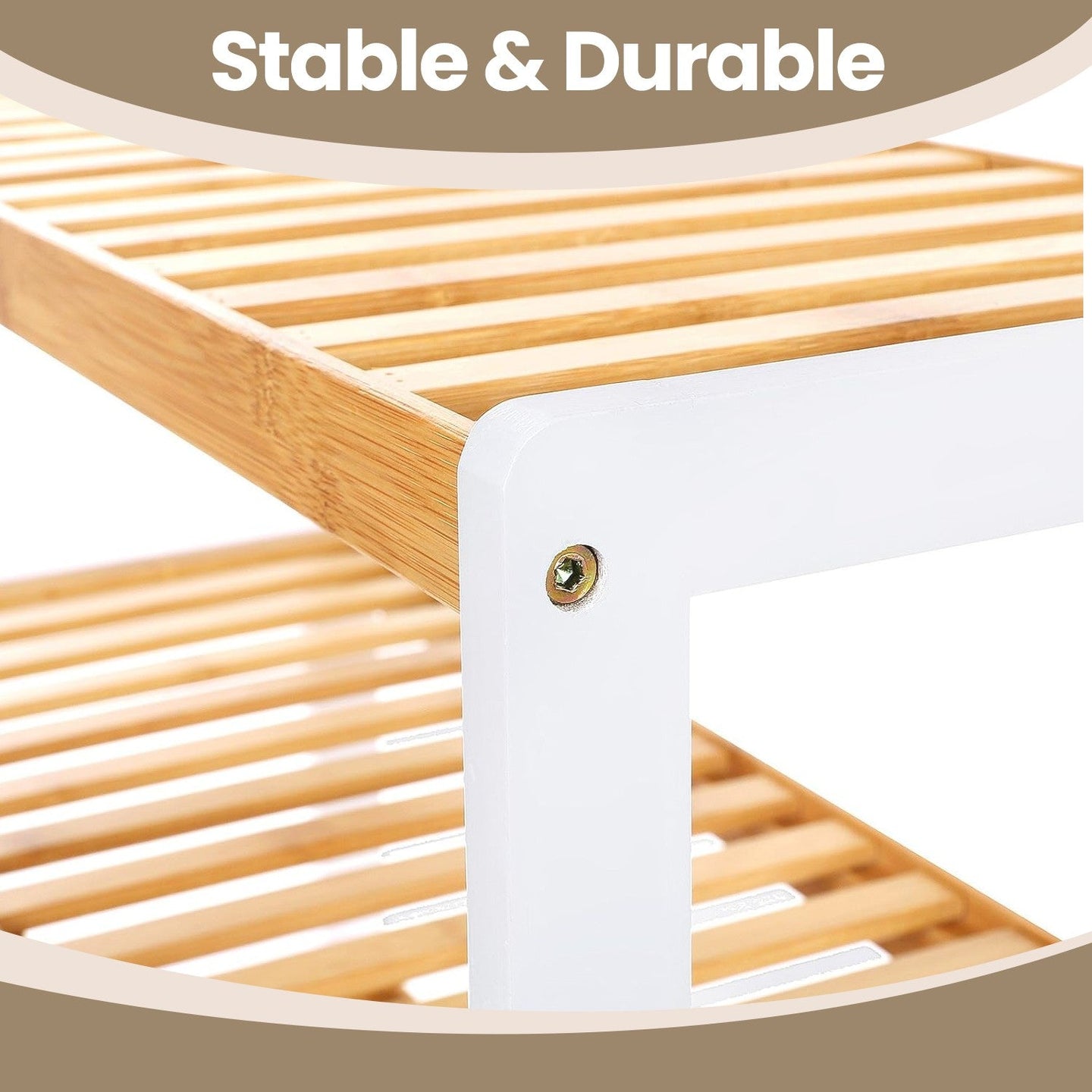 Natural Bamboo 3-Tier Shoe Rack - For 12 Pairs - Multi-Functional Storage