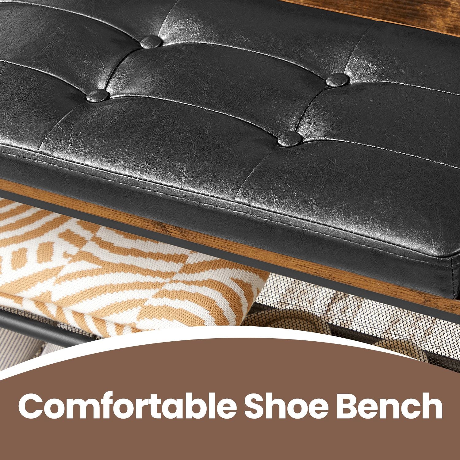 Shoe Bench - 80L - Particleboard - Padded Seat