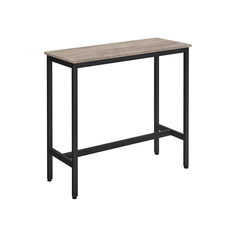 Narrow Rectangular Bar Table - Steel Frame - Greige and Black