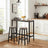 Narrow Rectangular Bar Table - Steel Frame - Greige and Black