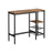 Dining Table - Engineered Wood - Rustic Brown and Black - Includes Wine Glass Holder and Bottle Rack