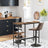Dining Table - Engineered Wood - Rustic Brown and Black - Includes Wine Glass Holder and Bottle Rack