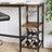 Dining Table - Engineered Wood - Rustic Brown and Black - Includes Wine Glass Holder and Bottle Rack