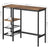 Dining Table - Engineered Wood - Rustic Brown and Black - Includes Wine Glass Holder and Bottle Rack