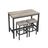 Bar Table Set - Includes 2 Bar Stools - Wood - Greige and Black