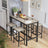 Bar Table Set - Includes 2 Bar Stools - Wood - Greige and Black