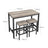 Bar Table Set - Includes 2 Bar Stools - Wood - Greige and Black