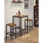 Dining Table and Chairs Set - Wood - Rustic Brown and Black