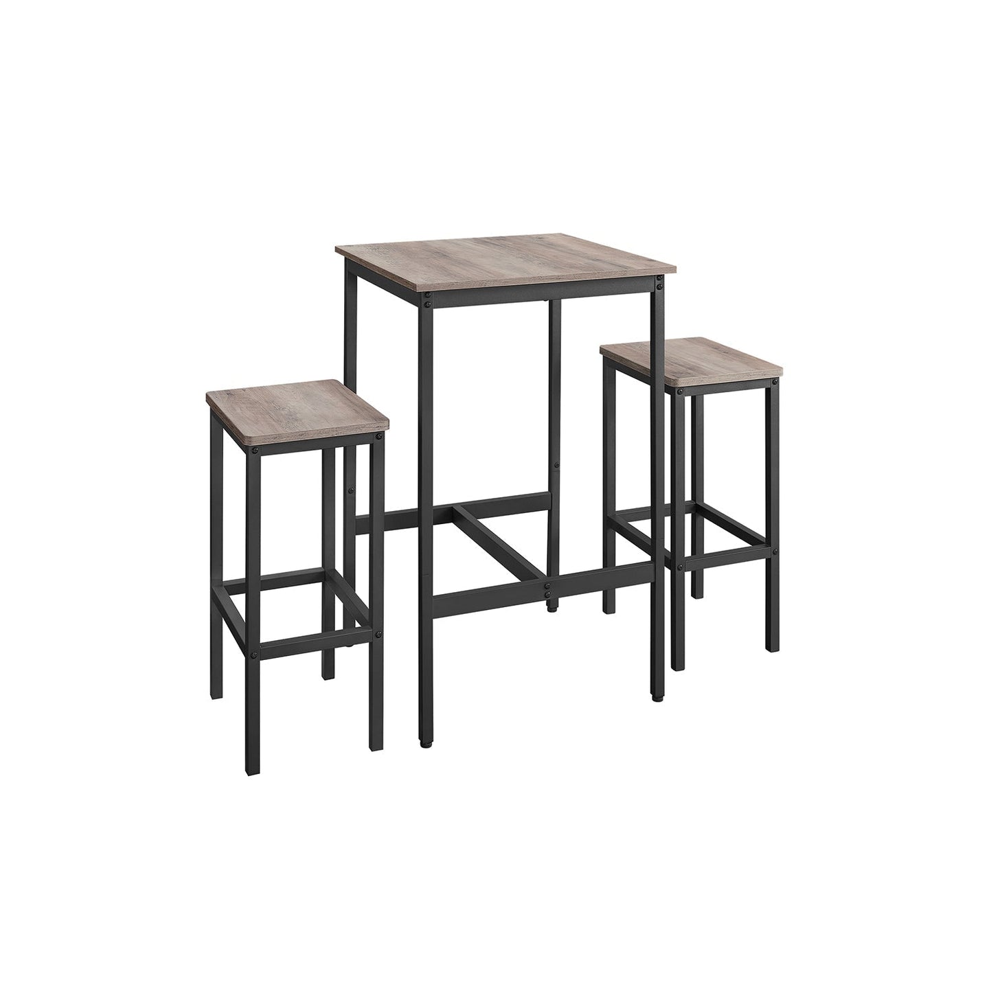 Bar Table and Stools Set - Wood - Heather Greige