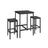 Dining Table and Chairs Set - Wood - Rustic Brown and Black