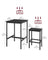 Bar Table and Stools Set - Ebony Black - Wooden