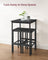 Bar Table and Stools Set - Ebony Black - Wooden