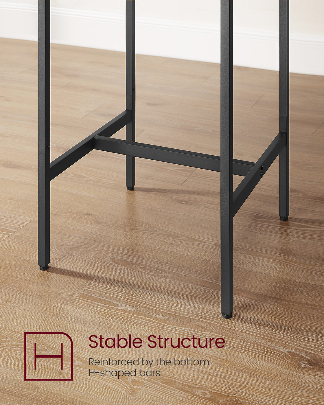 Bar Table and Stools Set - Ebony Black - Wooden