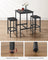 Bar Table and Stools Set - Ebony Black - Wooden