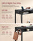 Pub Table - Wood - Ebony Black - With Charging Station and Movable Drawer