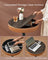 Height Adjustable Bar Table - Synthetic Leather - Ash Brown