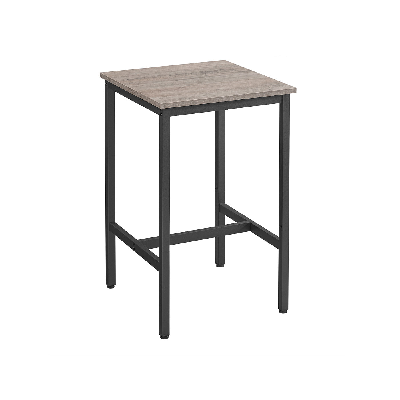 Tall Square Bar Table - Heavy-Duty Steel - Natural Wood