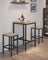 Tall Square Bar Table - Heavy-Duty Steel - Natural Wood