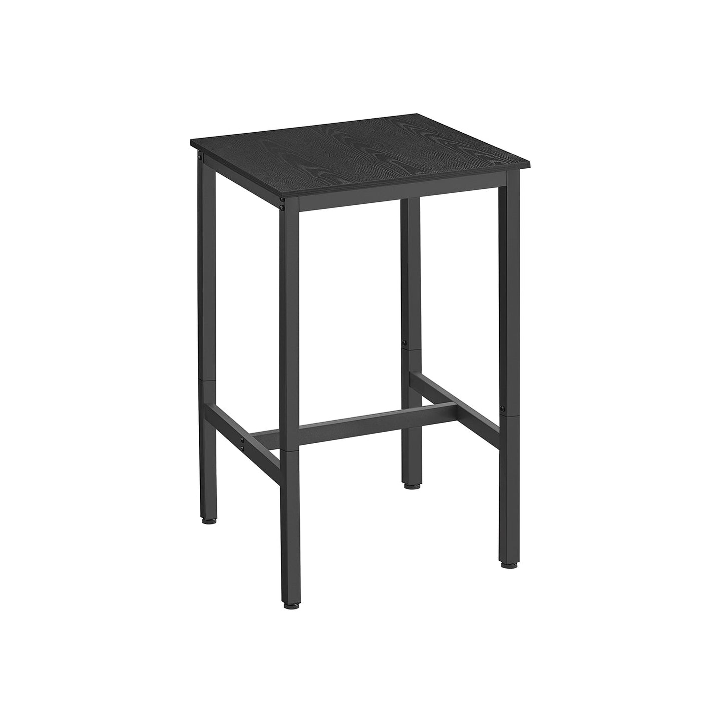 Breakfast Bar Table - Heavy-Duty Steel - Ebony Black - Square