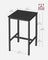Breakfast Bar Table - Heavy-Duty Steel - Ebony Black - Square