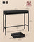 Pub Table - Wood - Ebony Black - With Charging Station and Movable Drawer