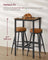 Square Tall Bar Table - Steel - Rustic Brown and Black