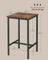 Square Tall Bar Table - Steel - Rustic Brown and Black