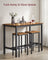 Bar Table Set - Includes 2 Bar Stools - Wood - Rustic Brown