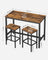 Bar Table Set - Includes 2 Bar Stools - Wood - Rustic Brown