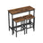 Bar Table Set - Includes 2 Stools - Steel - Rustic Brown and Black