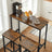 Bar Table Set - Includes 2 Stools - Steel - Rustic Brown and Black
