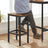 Bar Table Set - Includes 2 Stools - Steel - Rustic Brown and Black