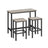 Dining Table Set - Steel Frame - Heather Greige - Includes Bar Table and Stools Set of 2