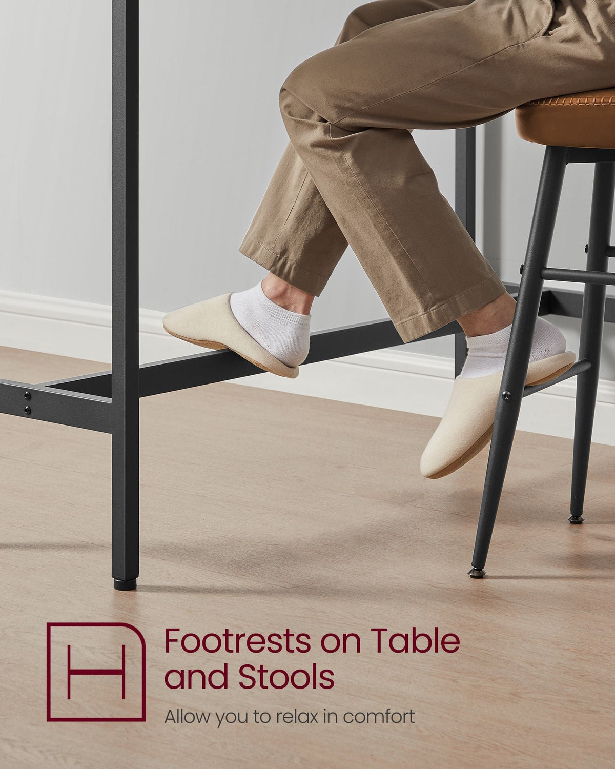 Dining Table Set - Steel Frame - Heather Greige - Includes Bar Table and Stools Set of 2