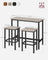 Dining Table Set - Steel Frame - Heather Greige - Includes Bar Table and Stools Set of 2