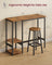 Bar Table Set with 2 Stools - 30L - Particleboard - Storage Shelves