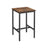 Bar Table - Steel Frame - Rustic Brown and Black - Square