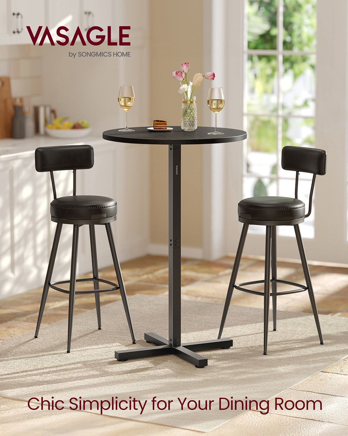 Bar Table - Metal - Ebony Black