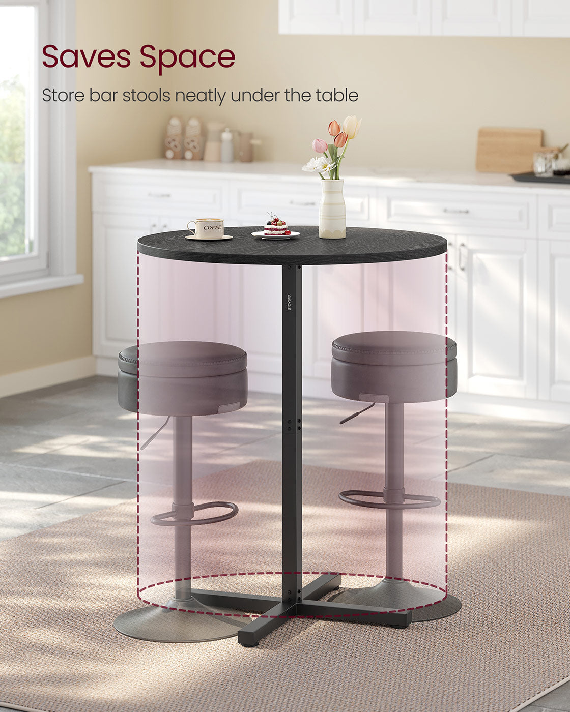 Bar Table - Metal - Ebony Black