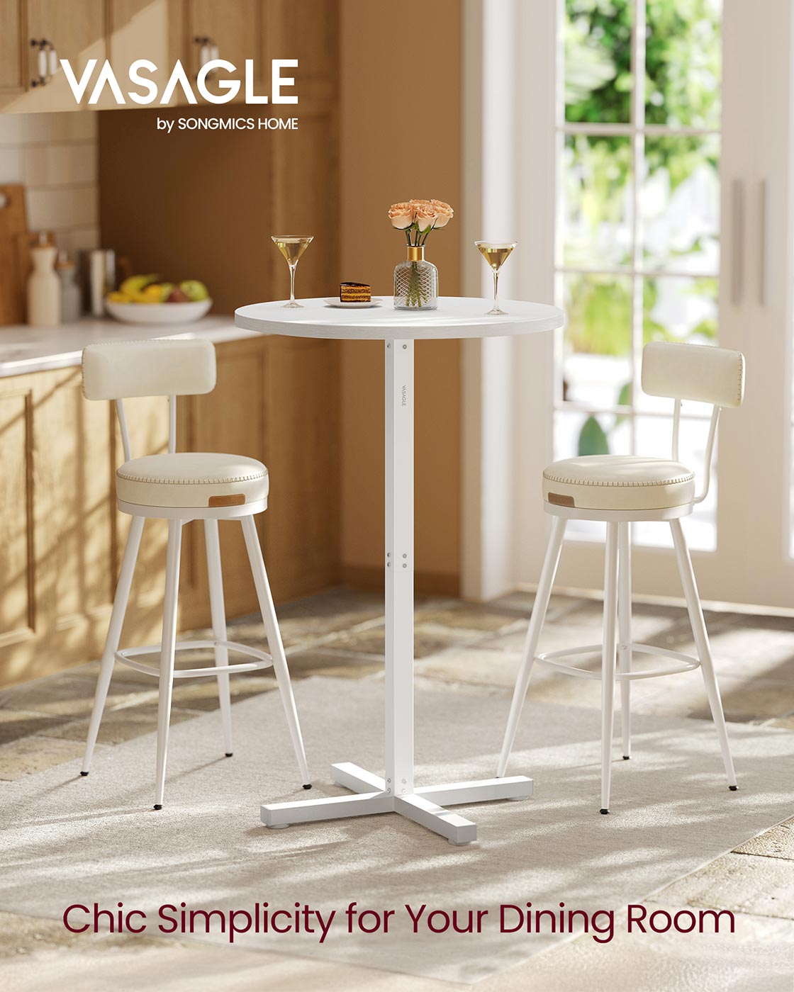 Bar Table - Metal - Snow White - High Dining