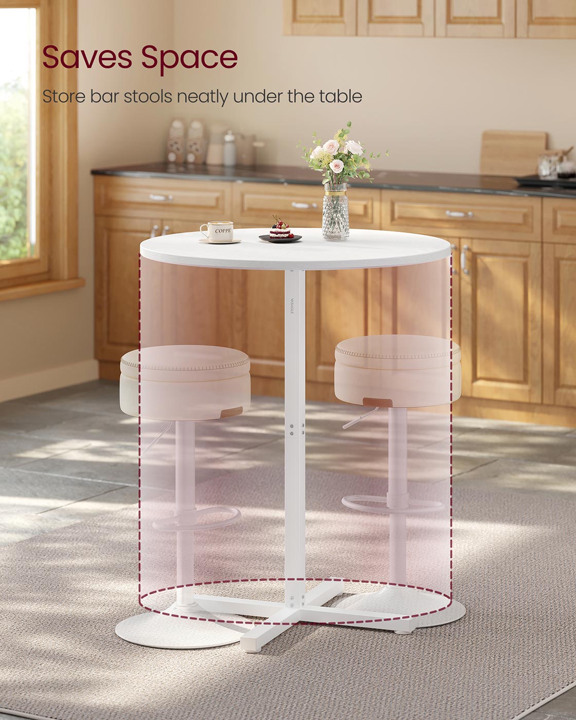Bar Table - Metal - Snow White - High Dining