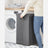 Laundry Basket - Linen-Look Fabric - Dark Grey - 85L Capacity with Magnetic Lid and Removable Liner Bag
