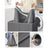Laundry Basket - Linen-Look Fabric - Dark Grey - 2-Compartment with Magnetic Lid and Collapsible Design