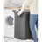 Laundry Basket - Linen-Look Fabric - Dark Grey - 2-Compartment with Magnetic Lid and Collapsible Design