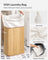 Bamboo Laundry Hamper - Natural - XL Foldable with Removable Washable Lining