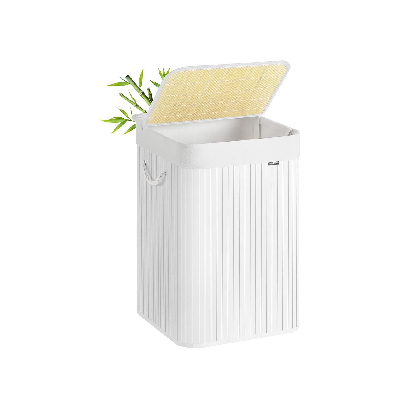Laundry Basket - Bamboo - White - 95 L